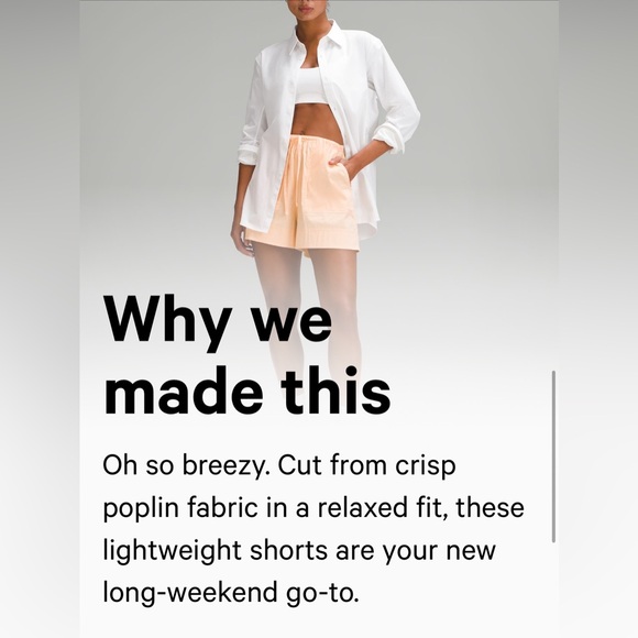 🍋 Lululemon Cotton-Blend Poplin High-Rise Short 4”, NWT - Picture 10 of 15